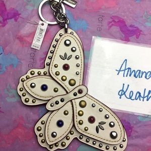 Coach Western Rivets Butterfly Keychain